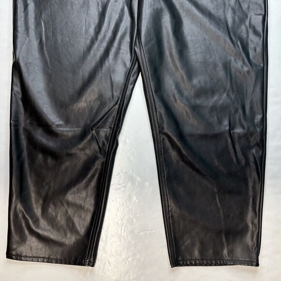 Abercrombie Fitch Ankle Straight Ultra Hi-Rise Faux Leather Pant 35/20 Black EUC - Picture 11 of 15